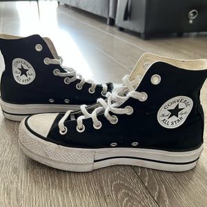 Black Converse Platform Sneakers Womens 7